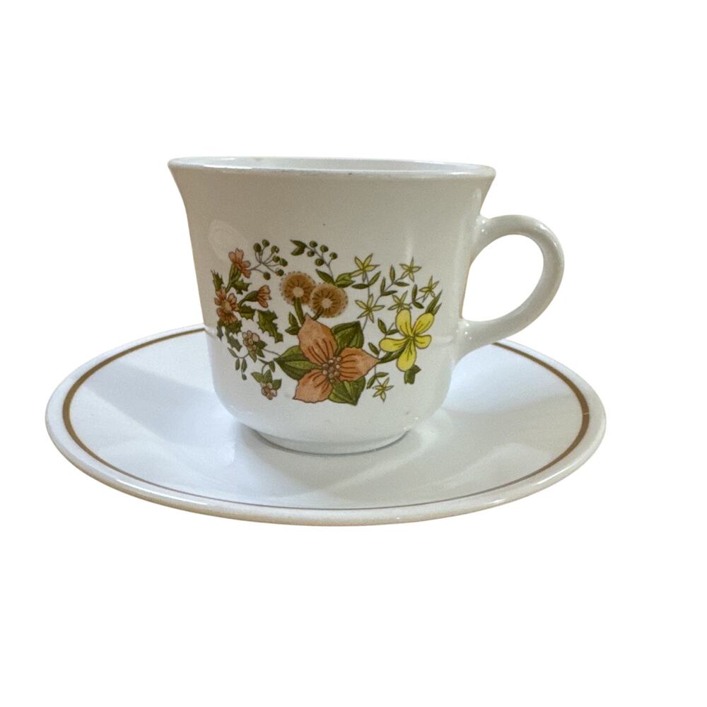 Vintage Corelle Indian Summer Teacup Saucer Set 16pc Service for 8